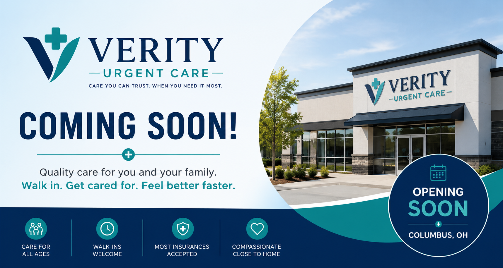 Verity Urgent Care building in Columbus, OH